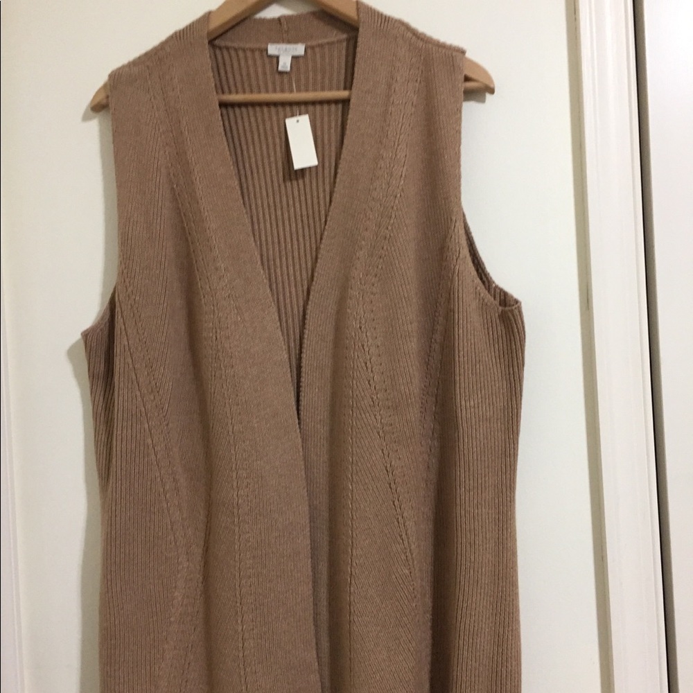 TALBOT FRONT OPEN  CARDIGAN SLEEVELESS KNIT WEST